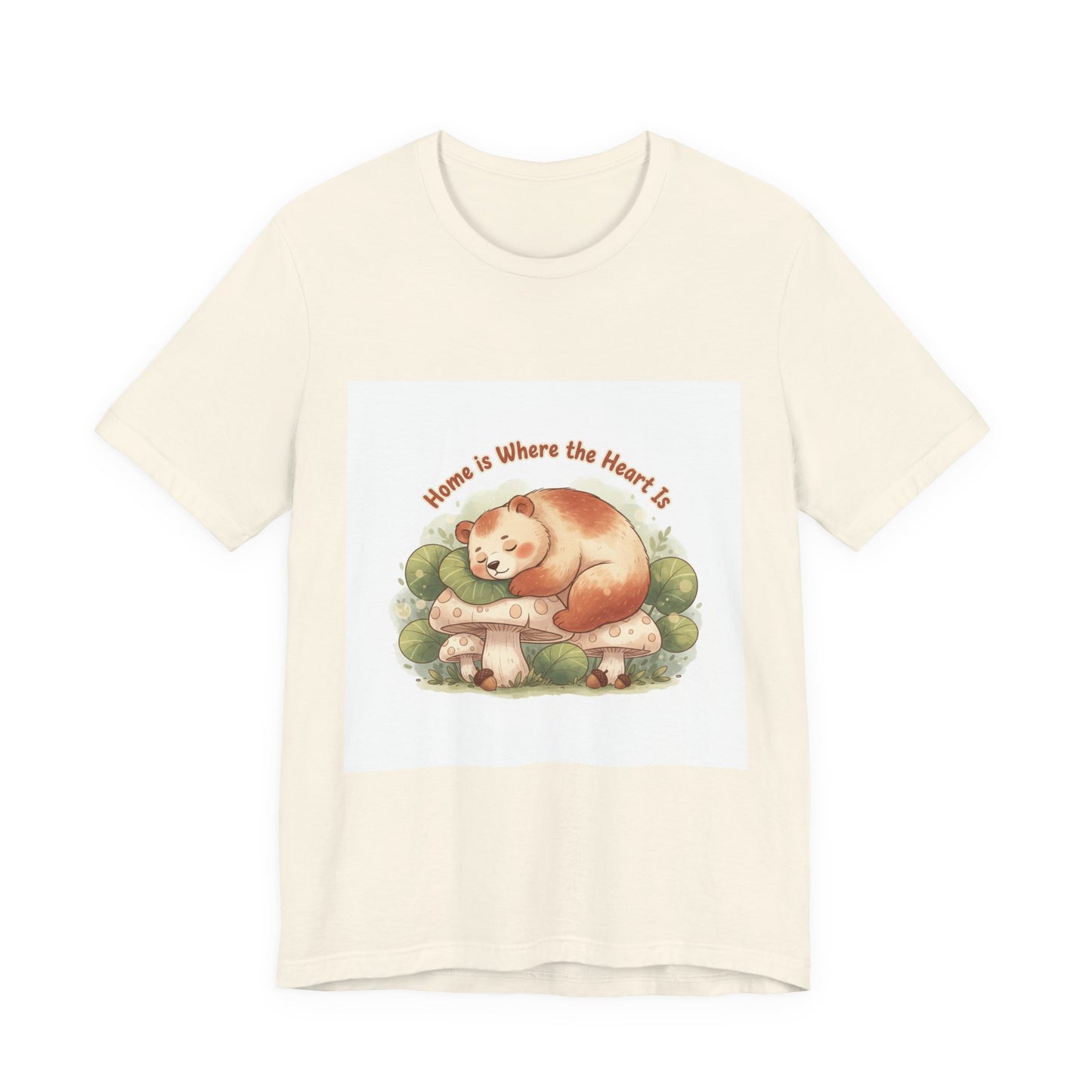 Cozy Sleeping Bear Illustration Tee | cute animal illustration, winter forest art