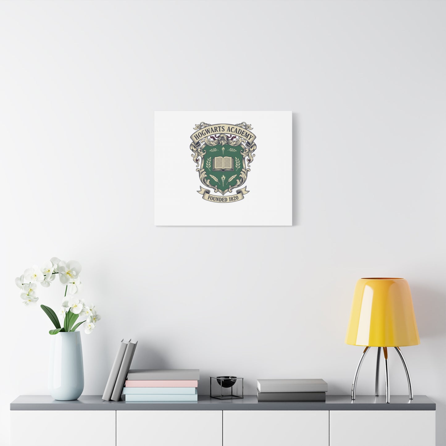 Hogwarts Ivy-Style Emblem Canvas | vintage club logo, old money crest