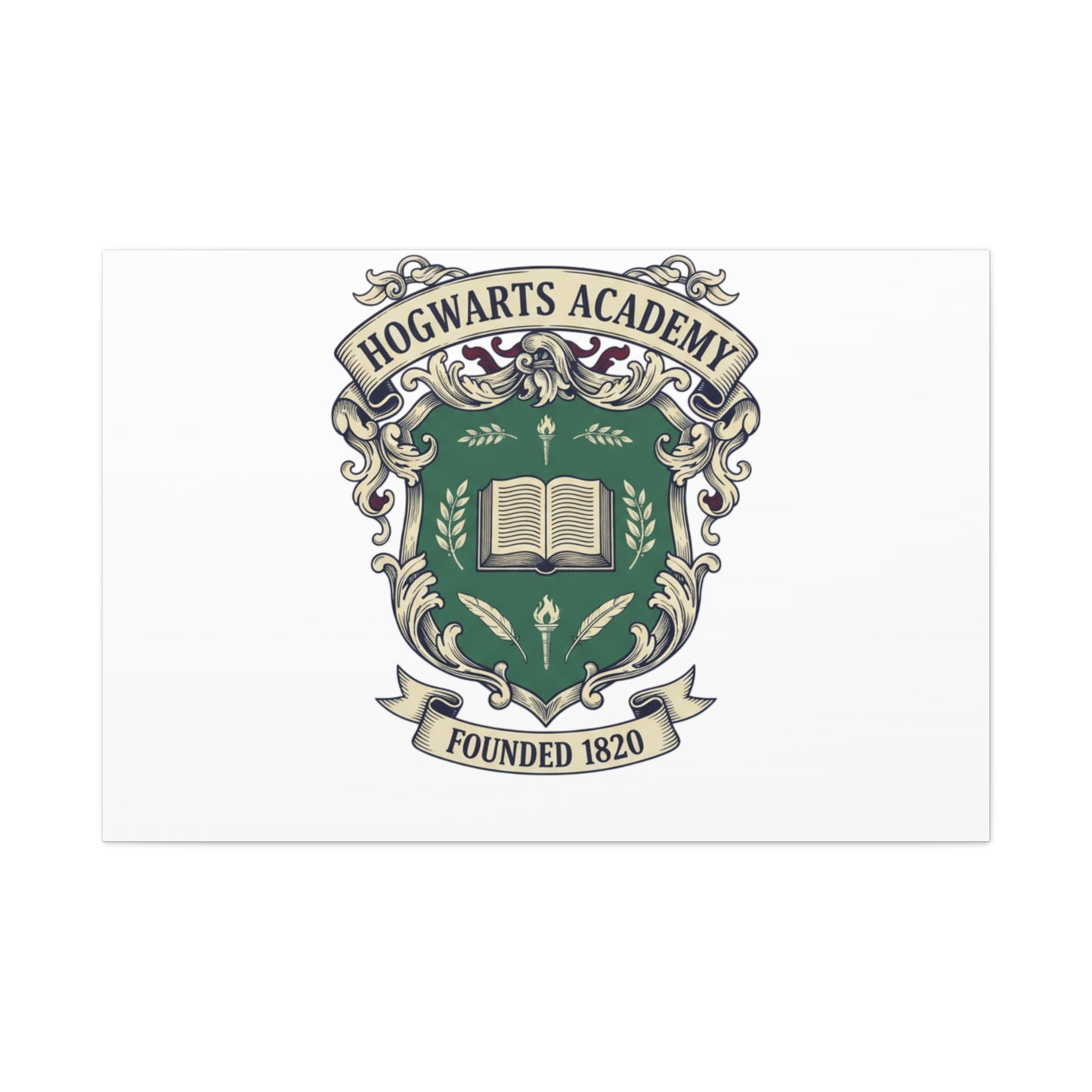 Hogwarts Ivy-Style Emblem Canvas | vintage club logo, old money crest