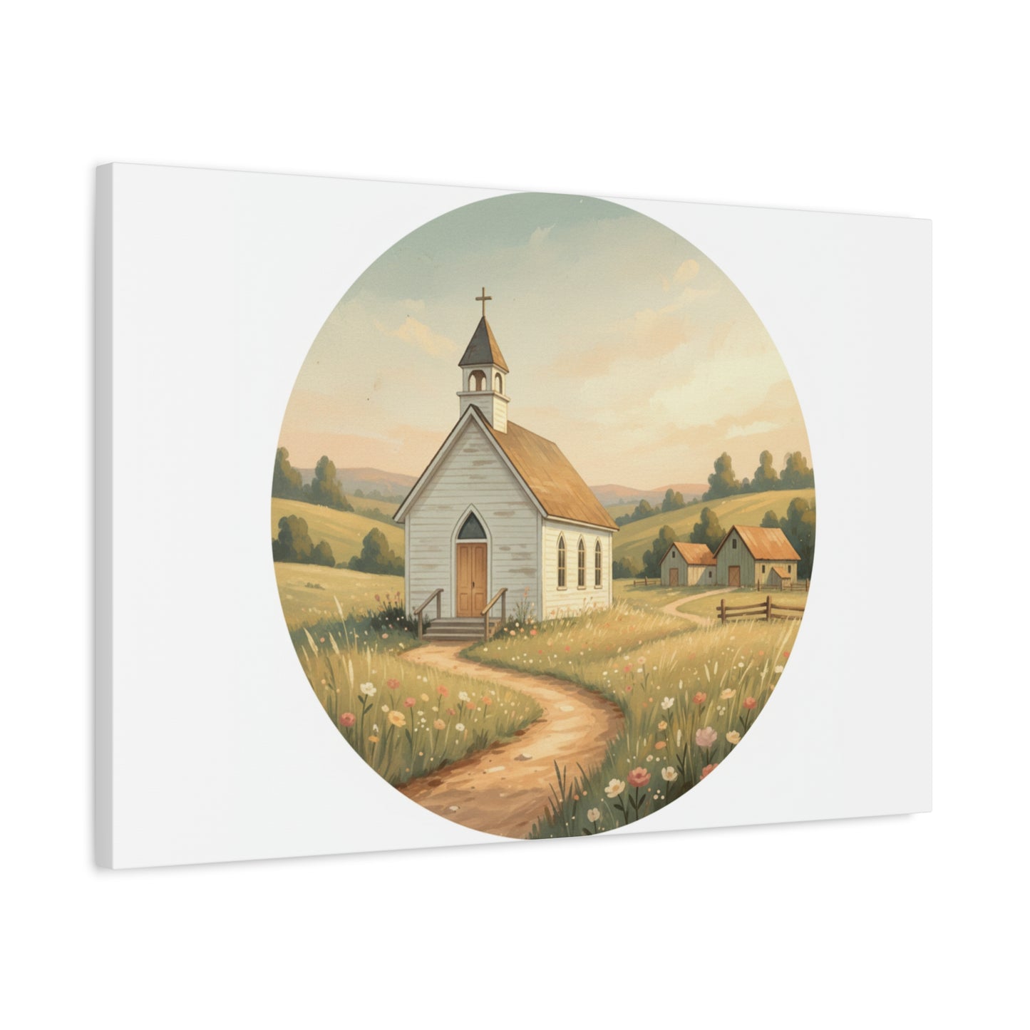Country Church Matte Canvas, Stretched, 1.25"