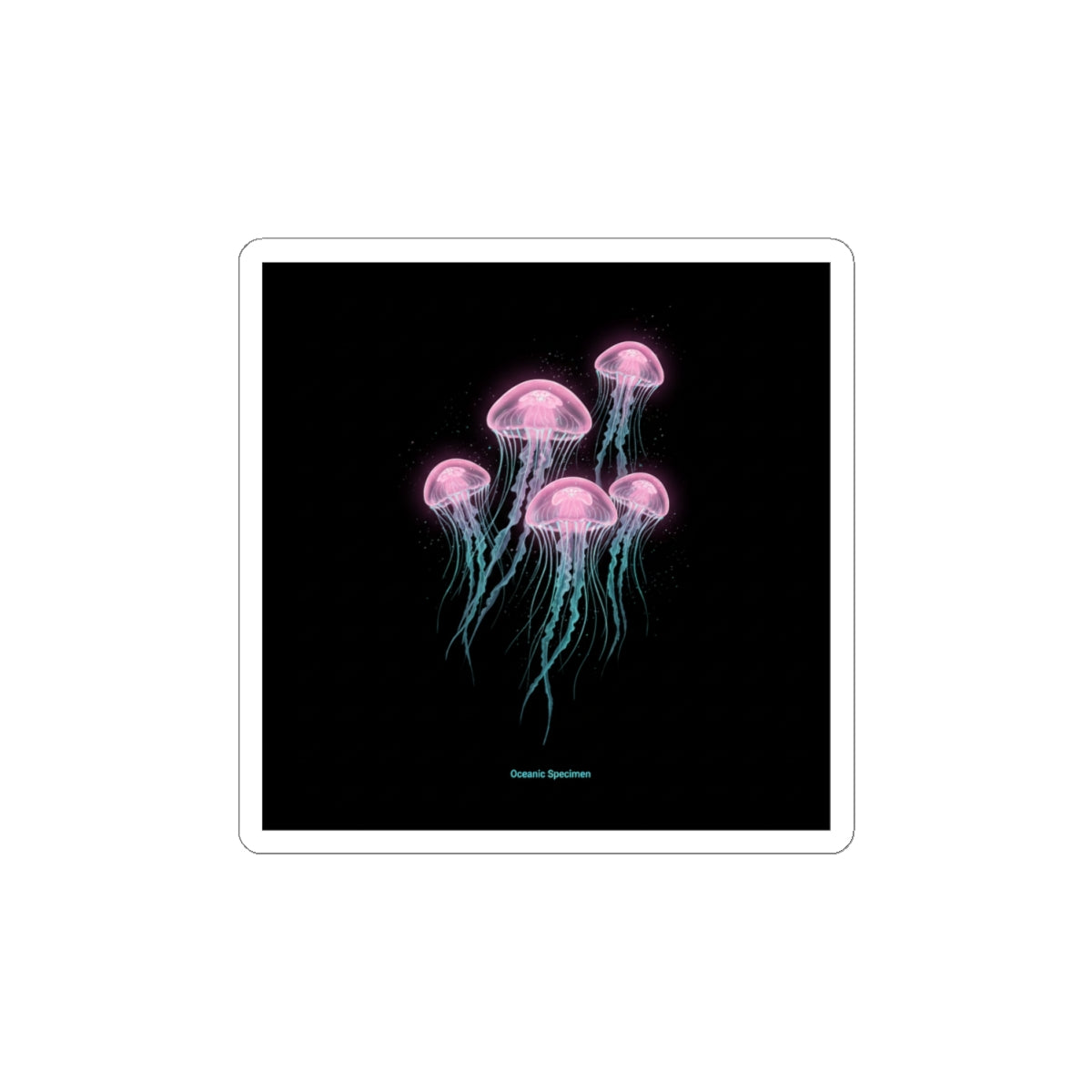 Bioluminescent Jellyfish Kiss-Cut Stickers | Neon Deep Sea Aesthetic