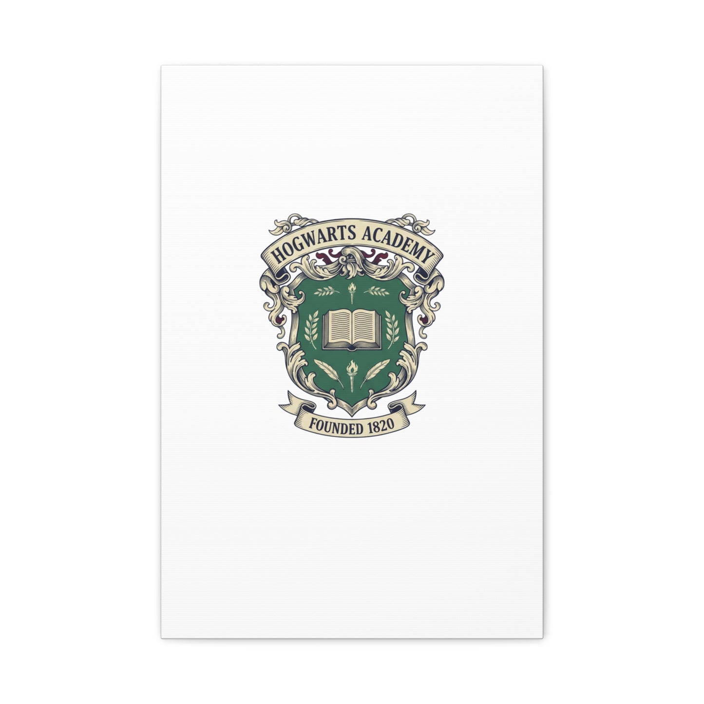 Hogwarts Ivy-Style Emblem Canvas | vintage club logo, old money crest