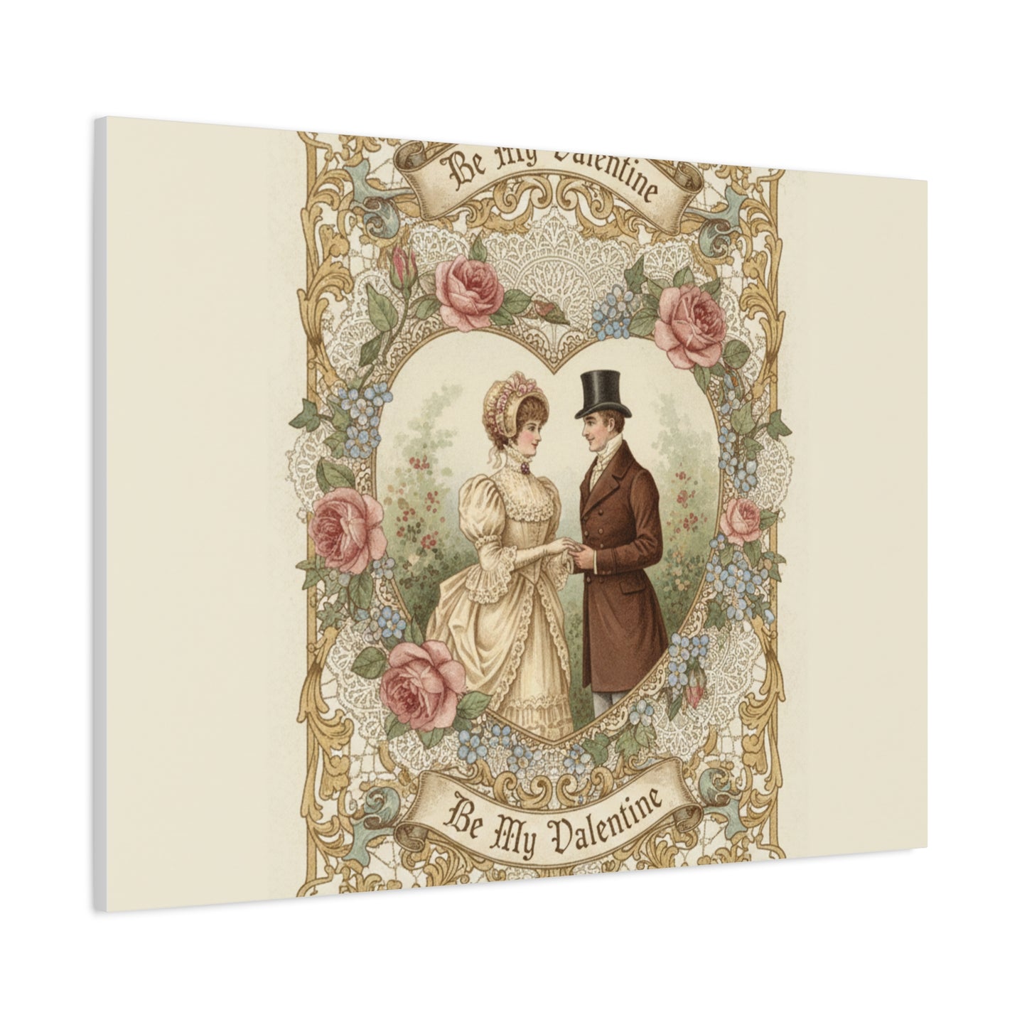 Victorian Valentine Print Canvas | Retro Americana, Vintage Romance