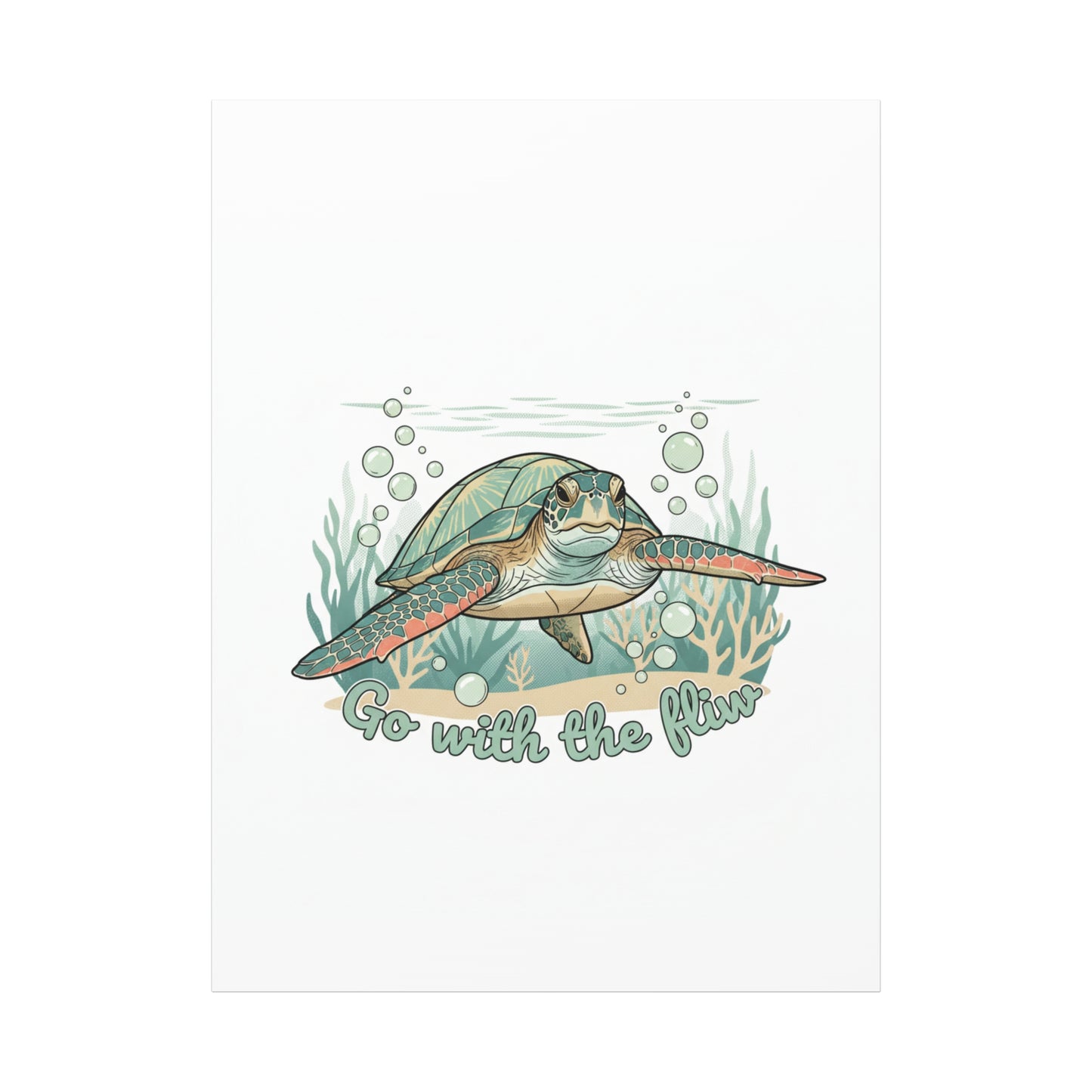 Go with the Flow Turtle Canvas