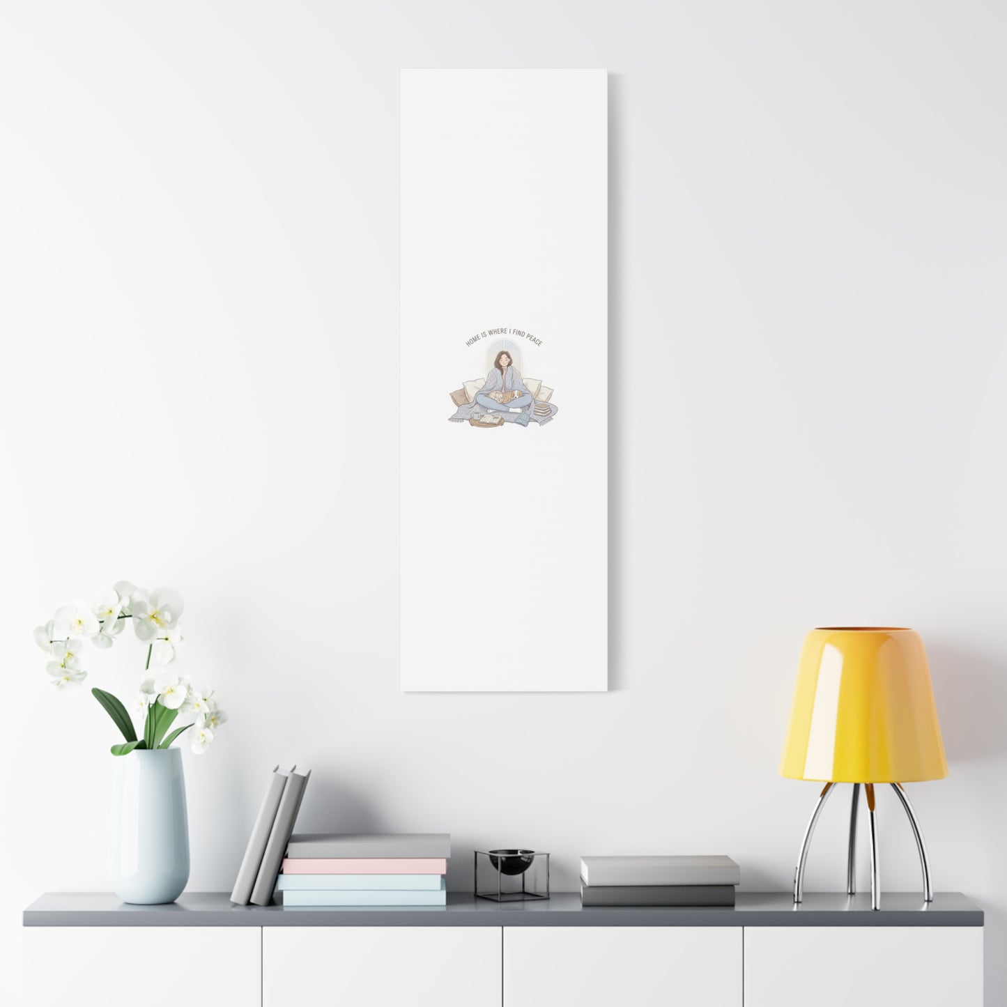 Home Is Where I Find Peace Canvas | Cozy Homebody Wall Art, Introvert Winter