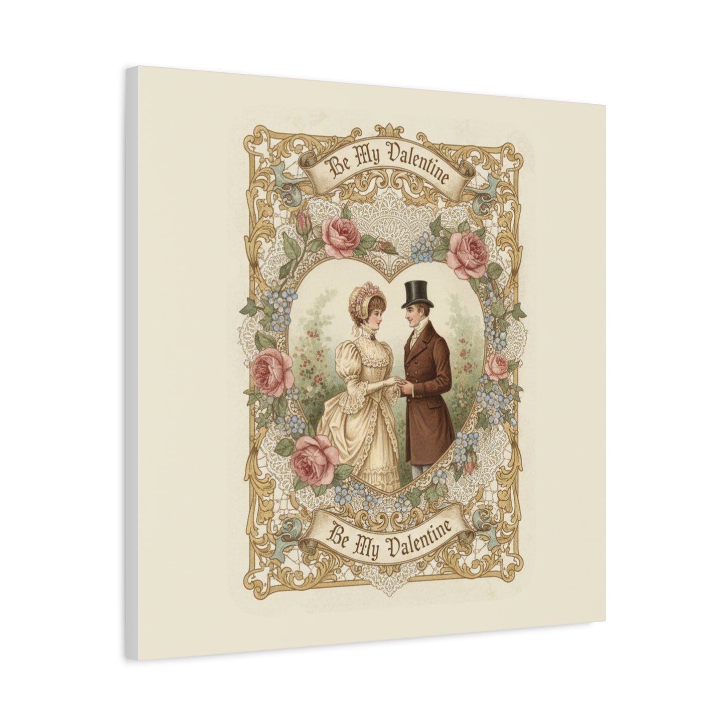 Victorian Valentine Print Canvas | Retro Americana, Vintage Romance