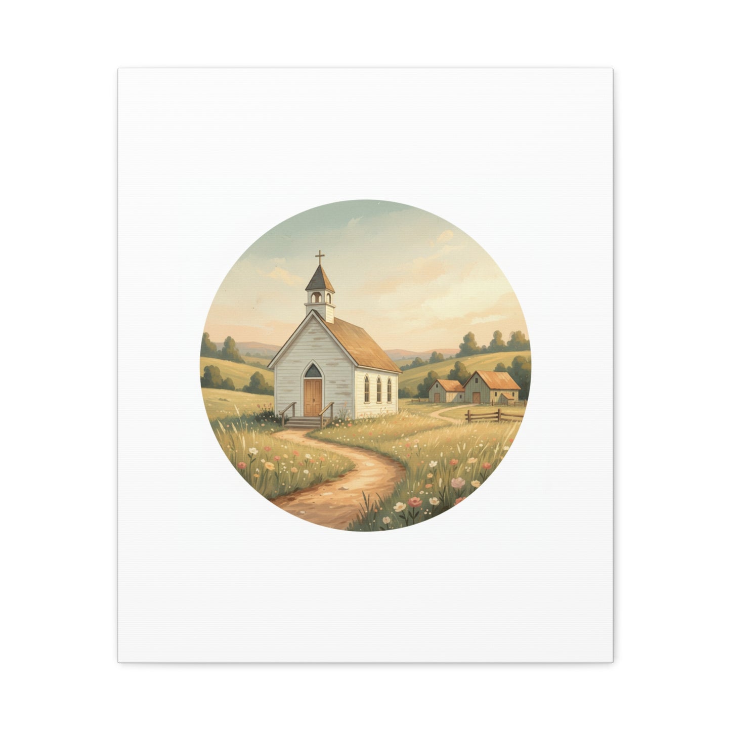 Country Church Matte Canvas, Stretched, 1.25"