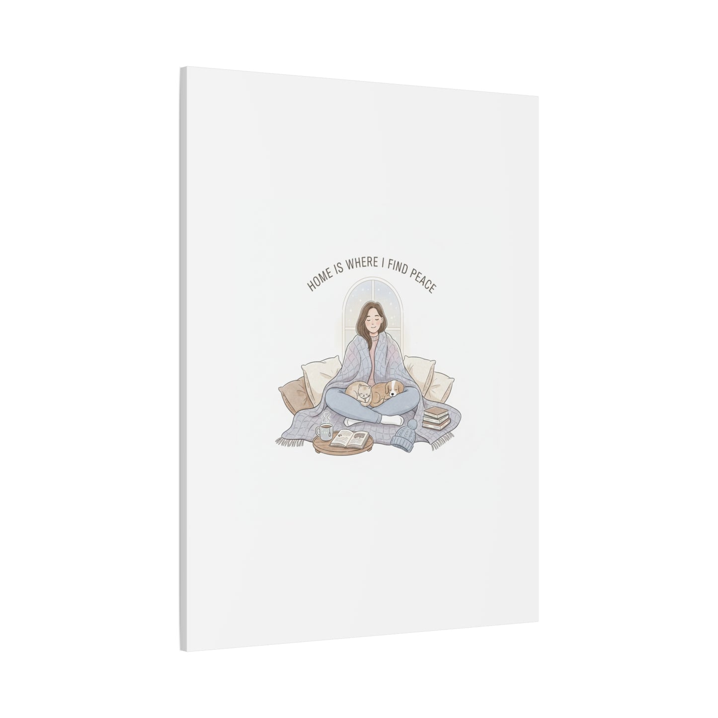Home Is Where I Find Peace Canvas | Cozy Homebody Wall Art, Introvert Winter