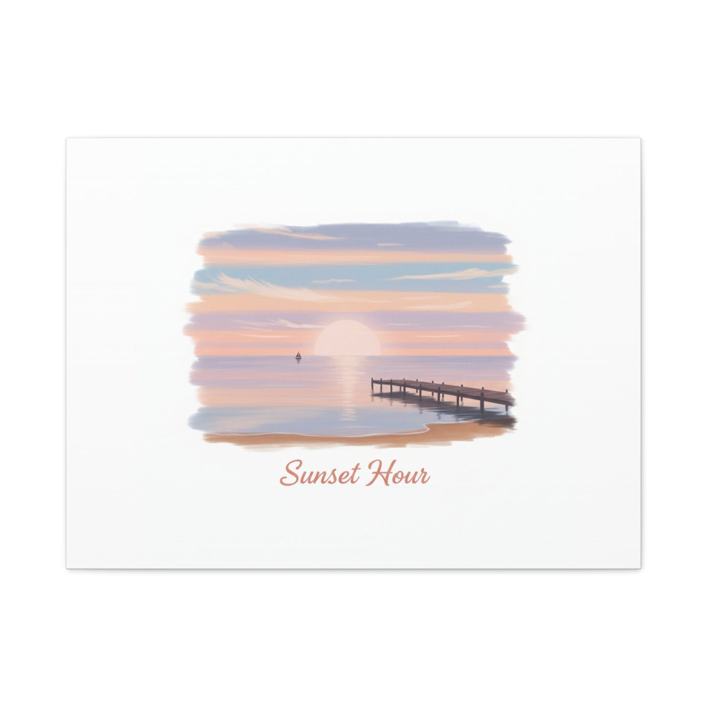 Sunset Hour Canvas, Matte Stretched 1.25" | Minimal Luxe Gold Accent