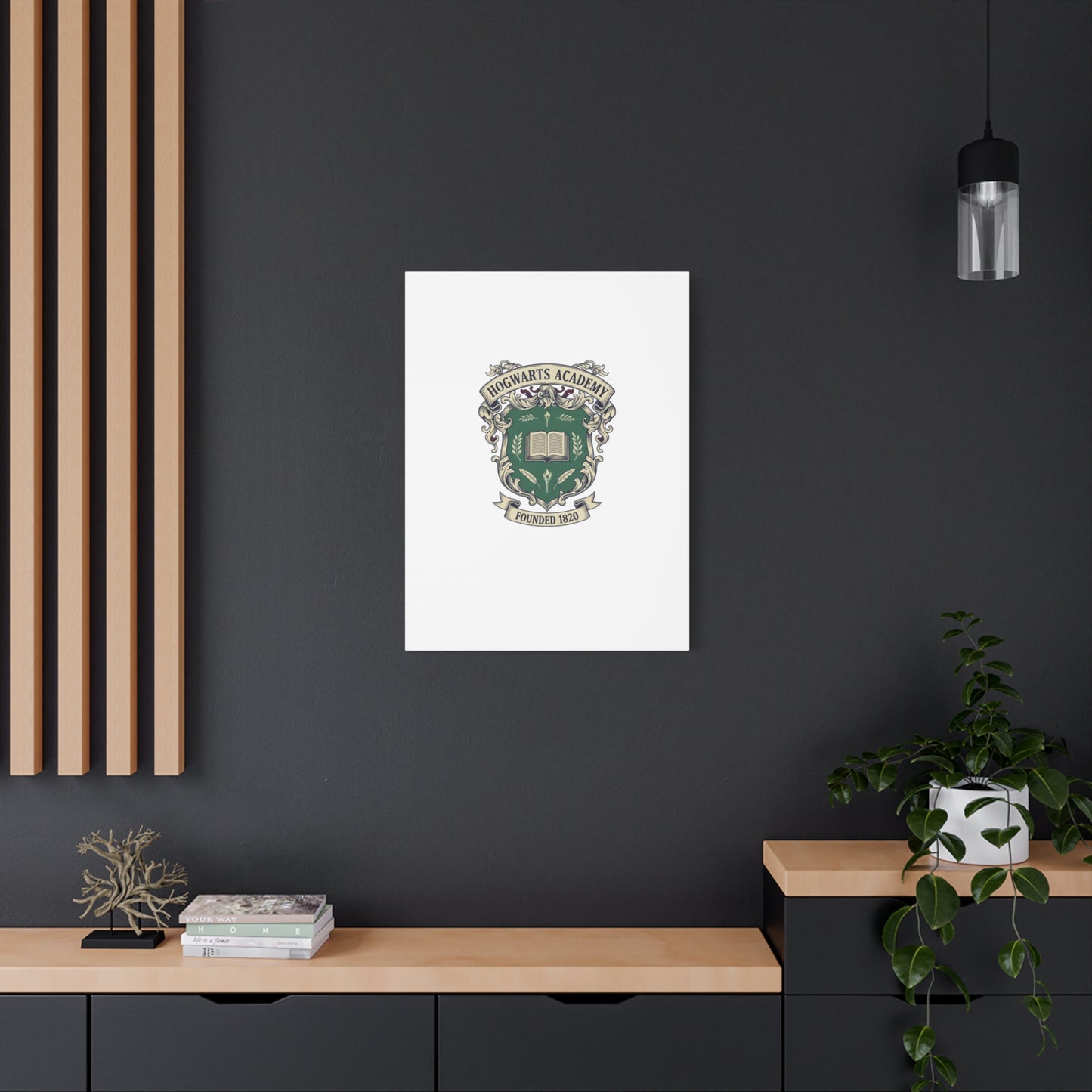 Hogwarts Ivy-Style Emblem Canvas | vintage club logo, old money crest