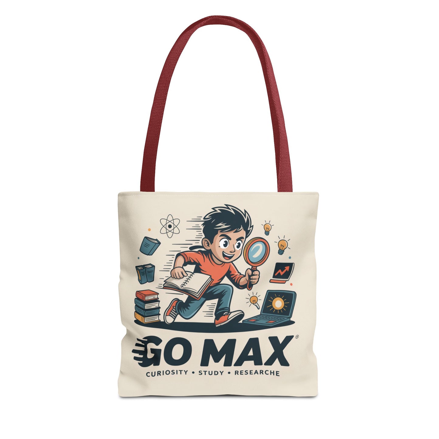 Go Max Study Tote Bag — Curiosity, Research & Learning Canvas Tote