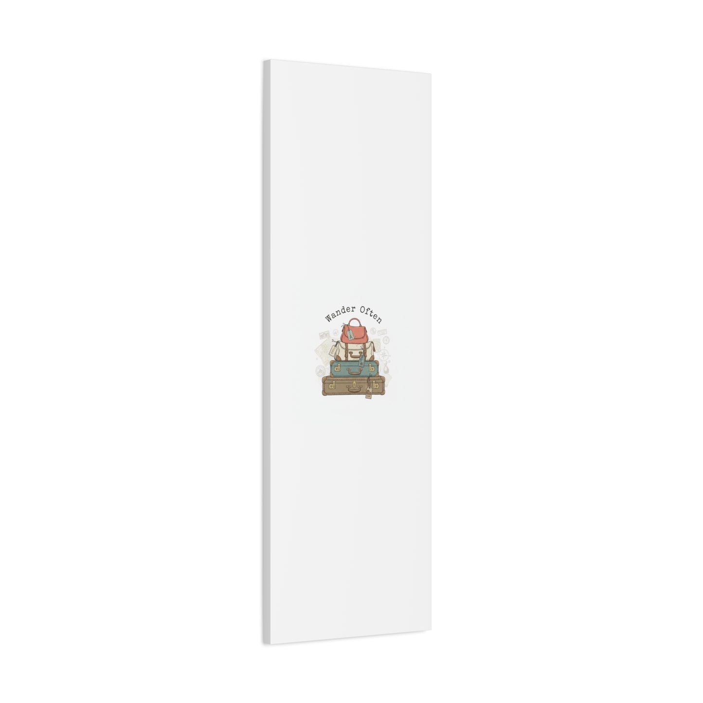 Wander Often Vintage Luggage Stack Canvas, travel stamps | passport stamp wanderlust