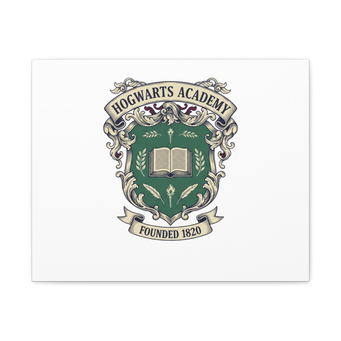 Hogwarts Ivy-Style Emblem Canvas | vintage club logo, old money crest