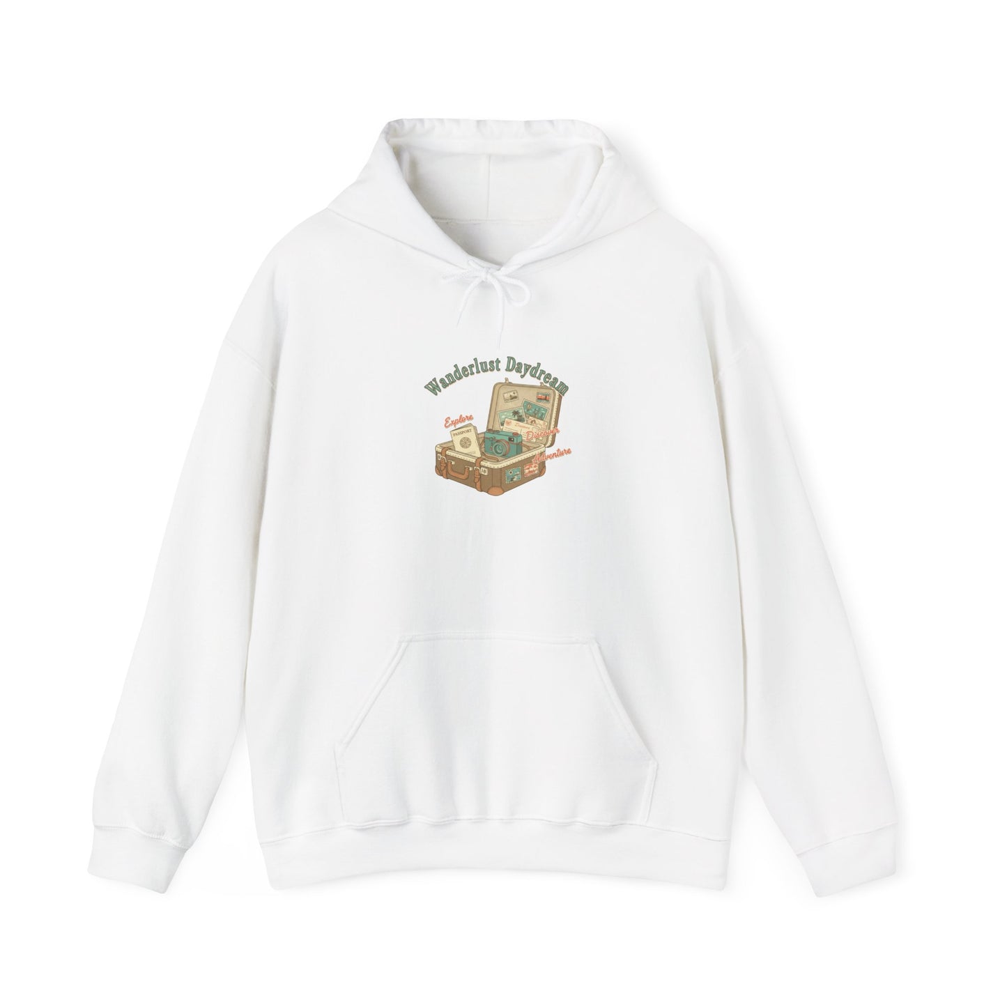 Wanderlust Postage Hoodie | vintage passport stamp, postcard travel vibes