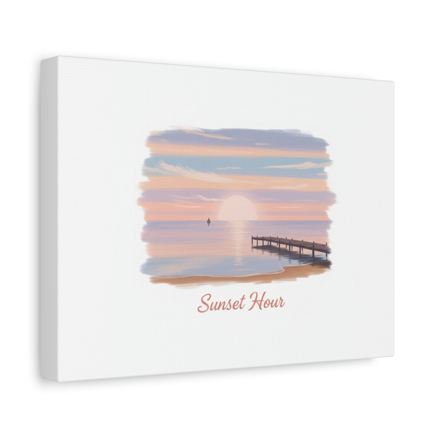 Sunset Hour Canvas, Matte Stretched 1.25" | Minimal Luxe Gold Accent
