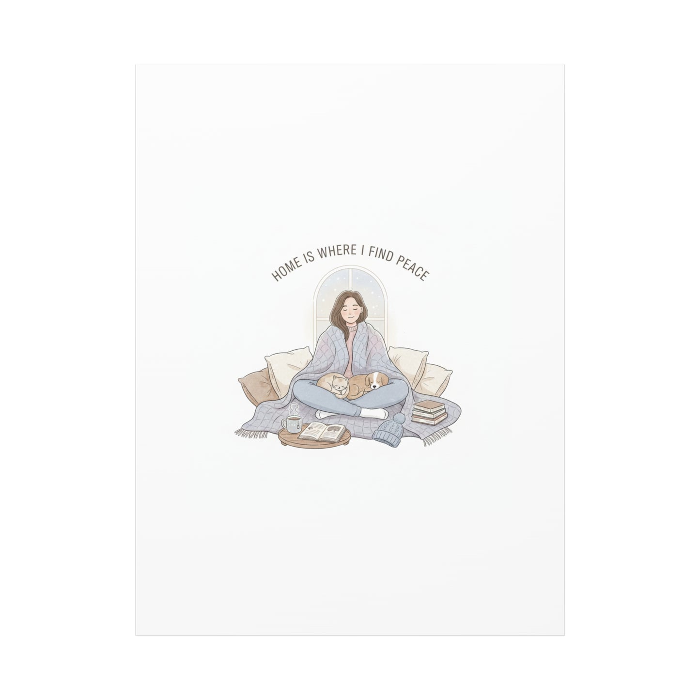 Home Is Where I Find Peace Canvas | Cozy Homebody Wall Art, Introvert Winter