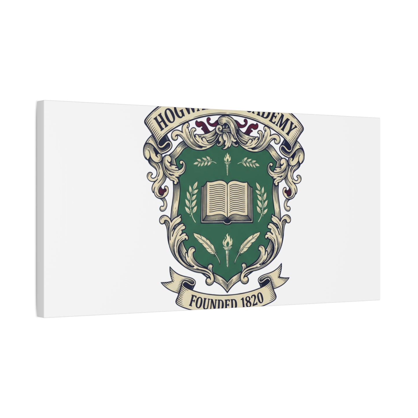 Hogwarts Ivy-Style Emblem Canvas | vintage club logo, old money crest