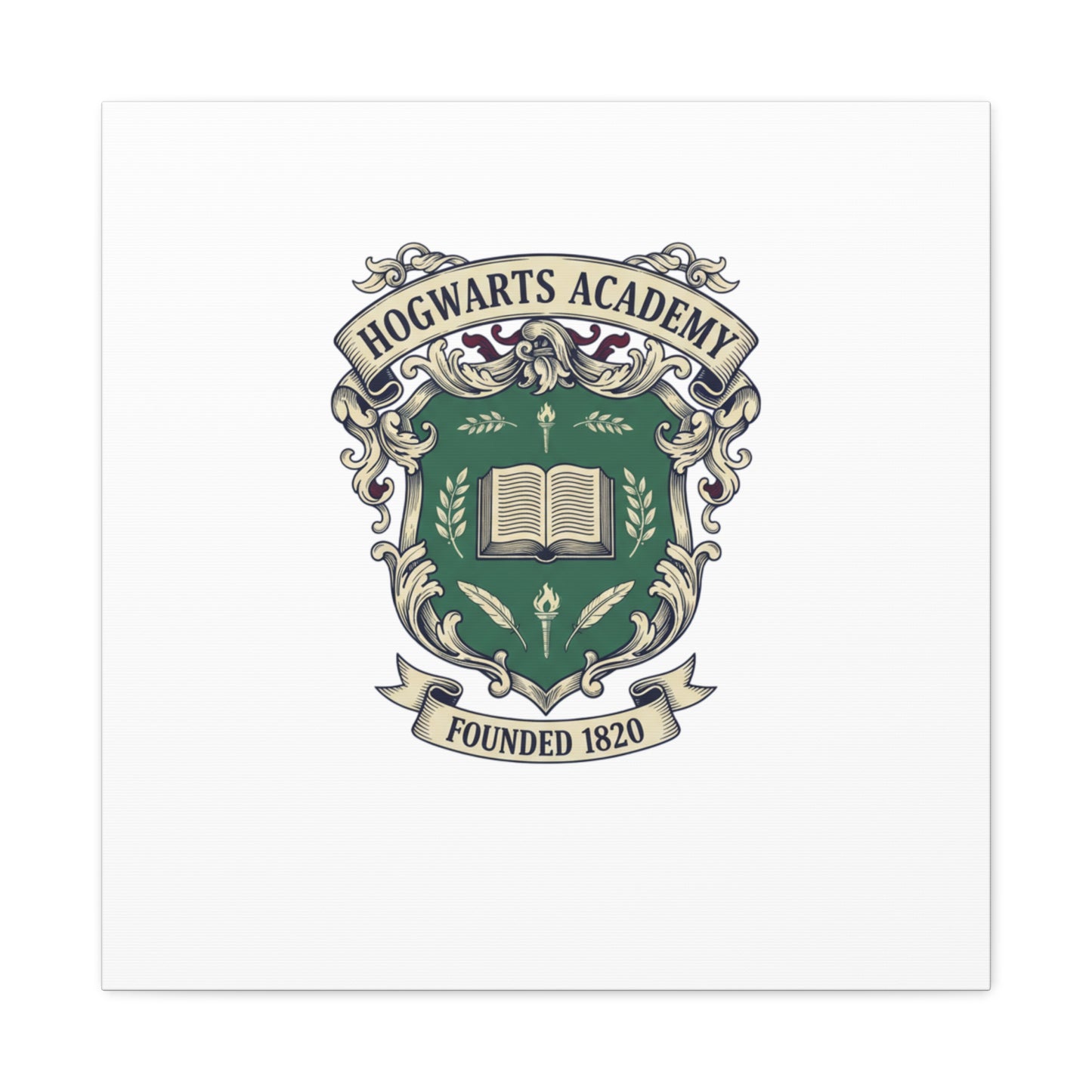 Hogwarts Ivy-Style Emblem Canvas | vintage club logo, old money crest