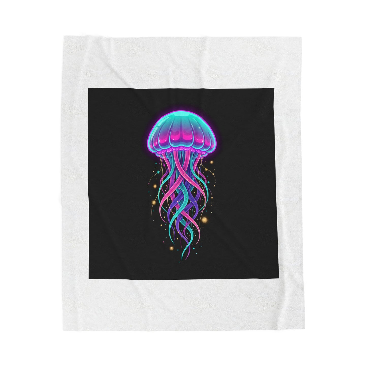 Neon Jellyfish Velveteen Blanket