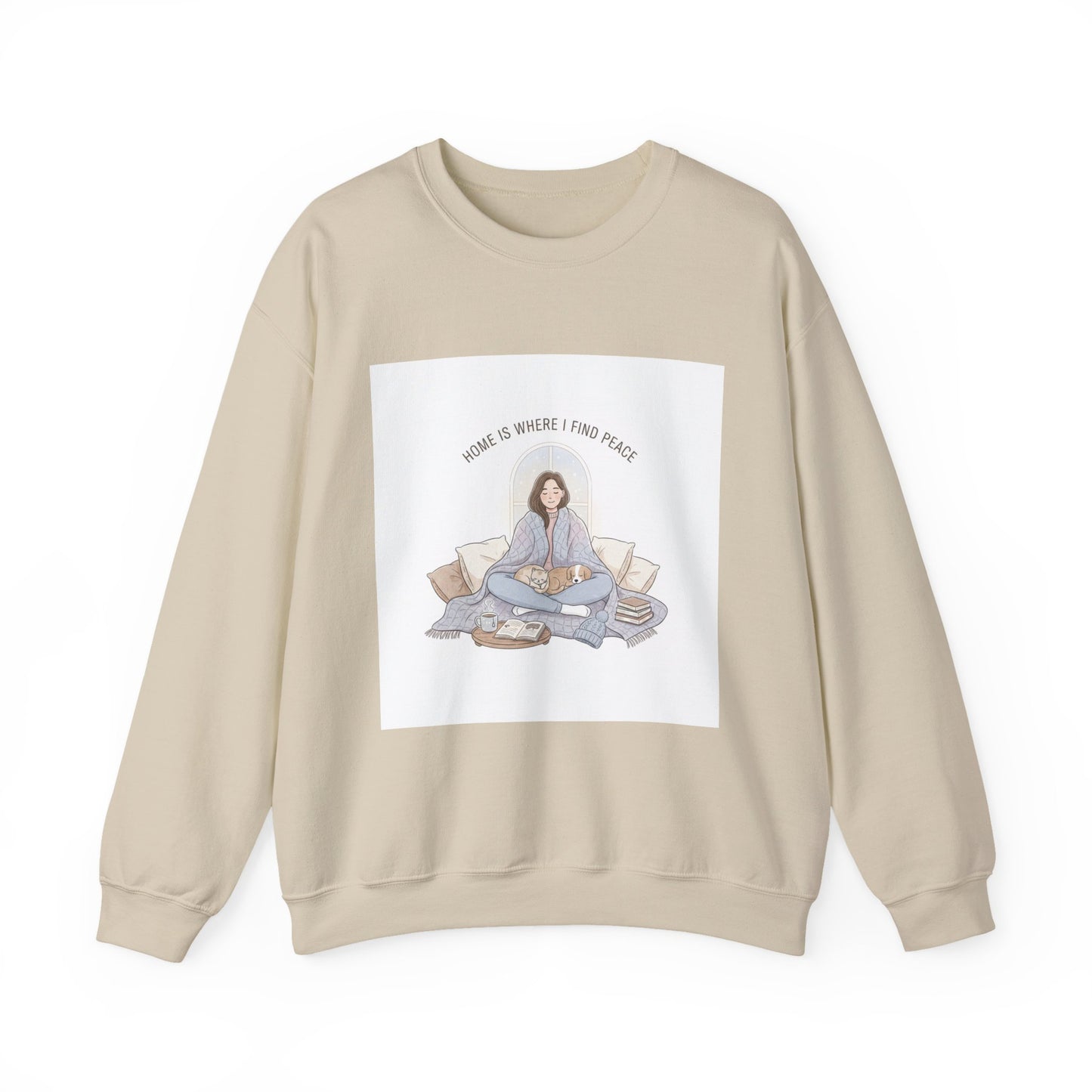 Home Is Where I Find Peace Crewneck Sweatshirt | Introvert Homebody Cozy Winter