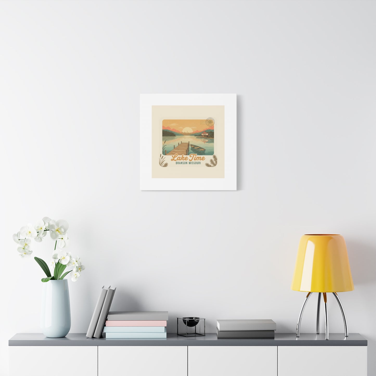 Vintage Postcard Canvas Lake Time Print