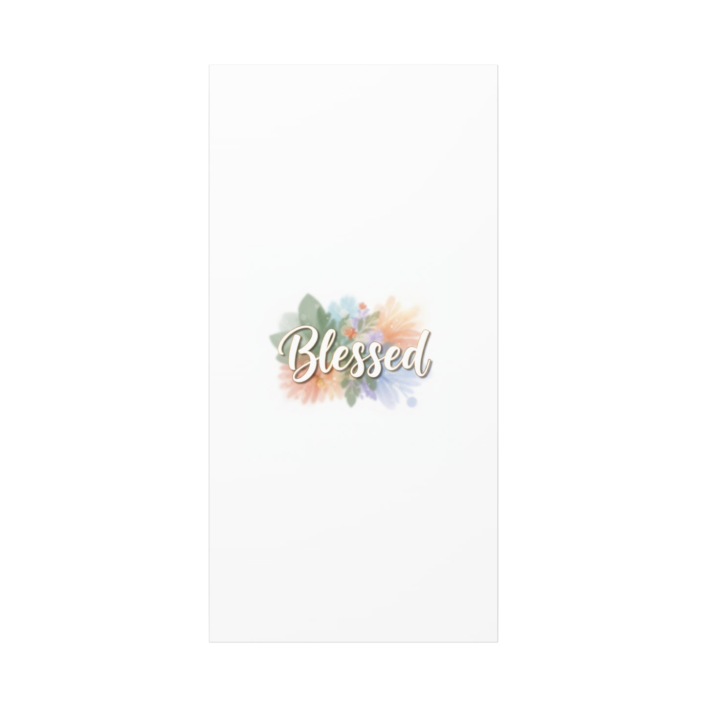 Blessed Floral Script Canvas