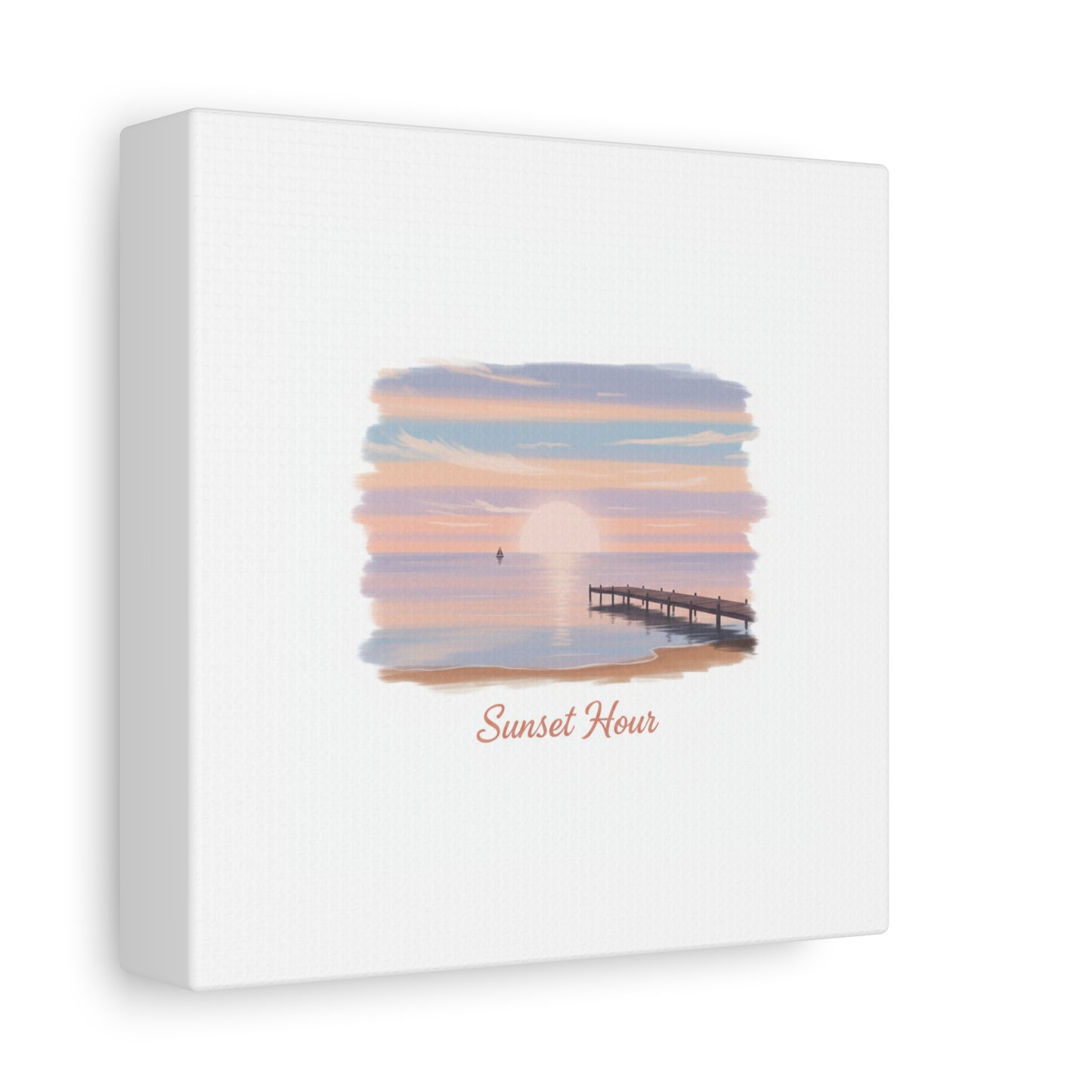 Sunset Hour Canvas, Matte Stretched 1.25" | Minimal Luxe Gold Accent