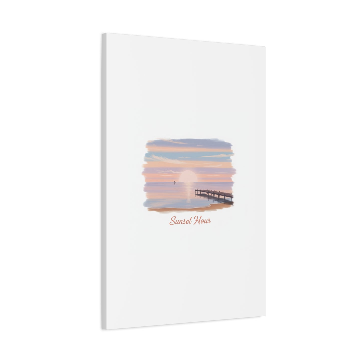 Sunset Hour Canvas, Matte Stretched 1.25" | Minimal Luxe Gold Accent