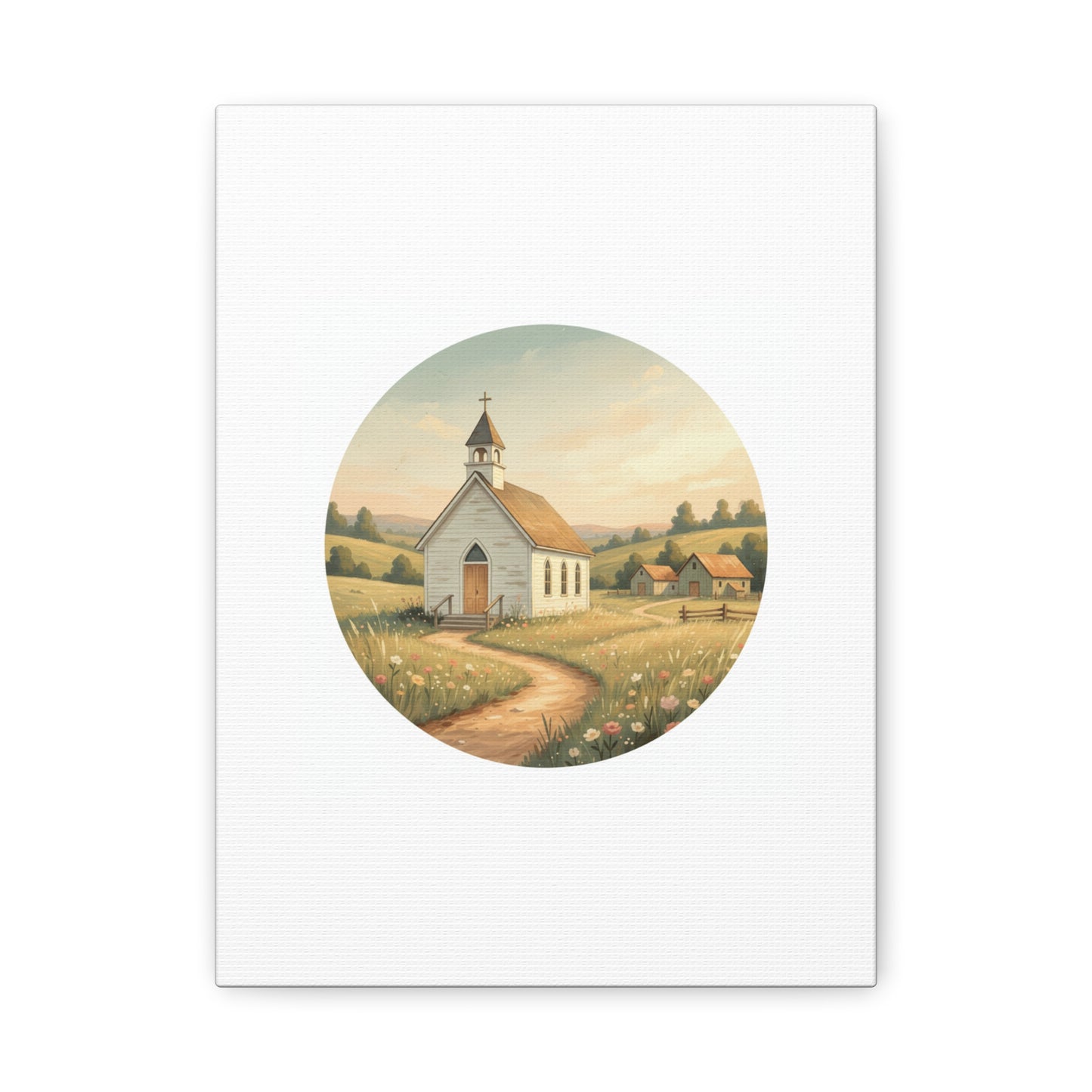 Country Church Matte Canvas, Stretched, 1.25"