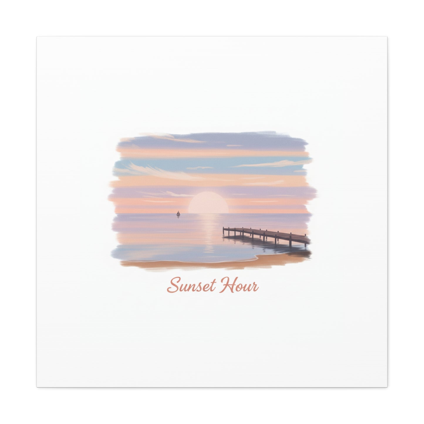 Sunset Hour Canvas, Matte Stretched 1.25" | Minimal Luxe Gold Accent