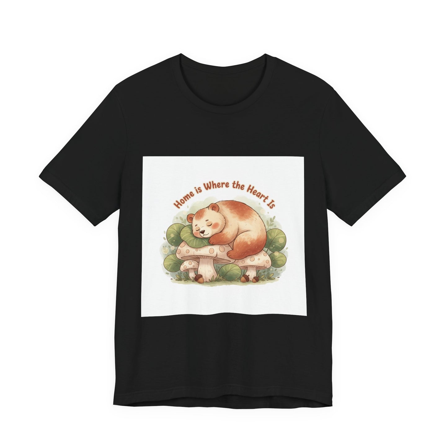Cozy Sleeping Bear Illustration Tee | cute animal illustration, winter forest art
