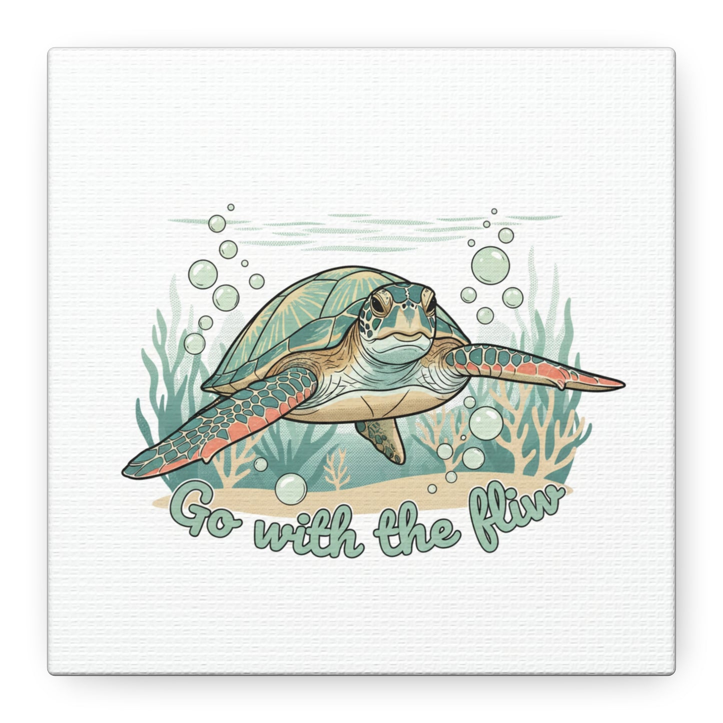 Go with the Flow Turtle Canvas