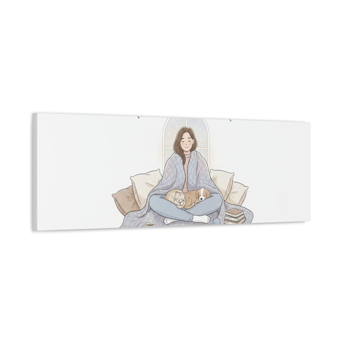 Home Is Where I Find Peace Canvas | Cozy Homebody Wall Art, Introvert Winter
