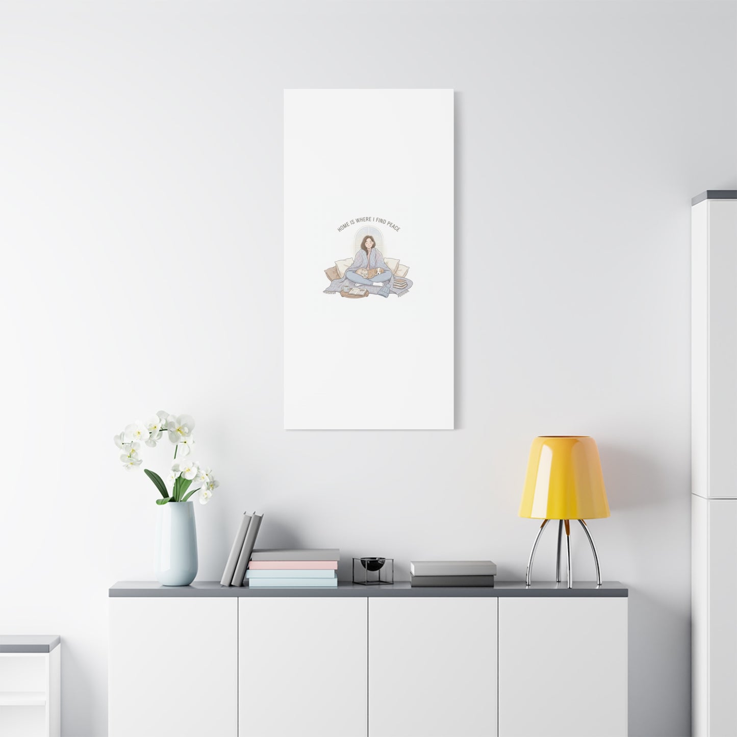 Home Is Where I Find Peace Canvas | Cozy Homebody Wall Art, Introvert Winter