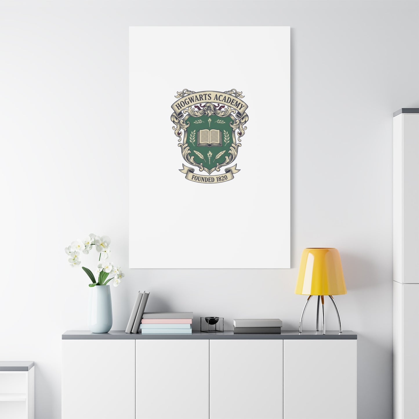 Hogwarts Ivy-Style Emblem Canvas | vintage club logo, old money crest