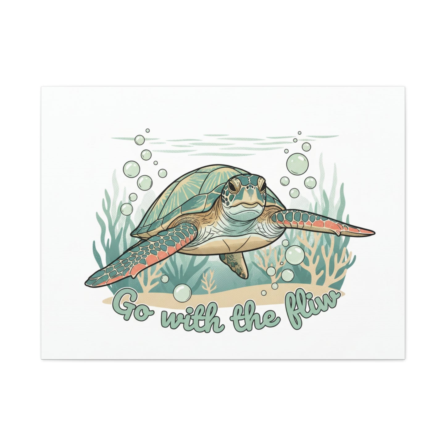 Go with the Flow Turtle Canvas