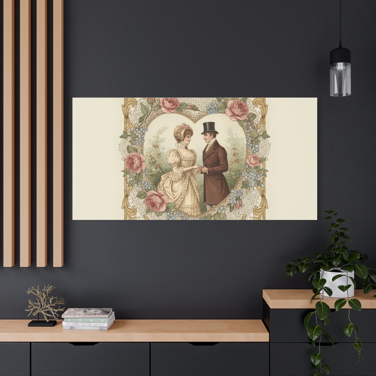 Victorian Valentine Print Canvas | Retro Americana, Vintage Romance