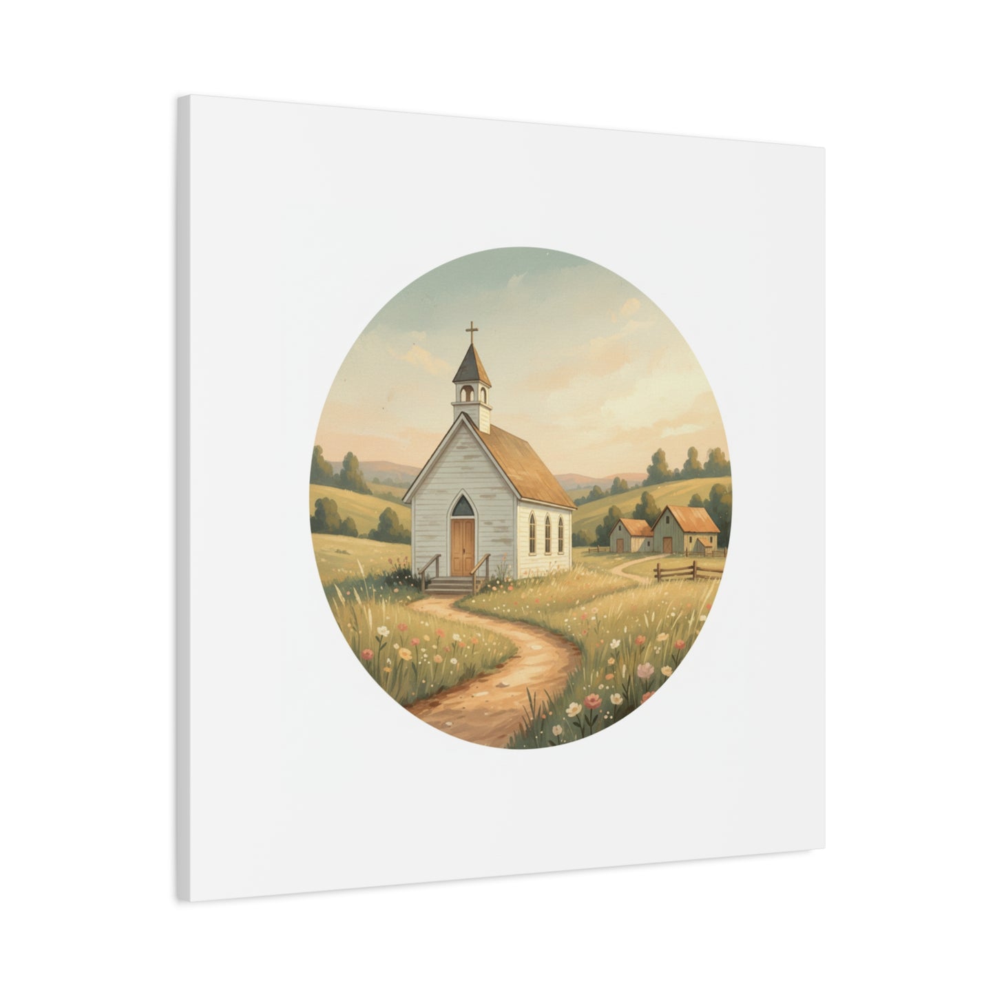 Country Church Matte Canvas, Stretched, 1.25"