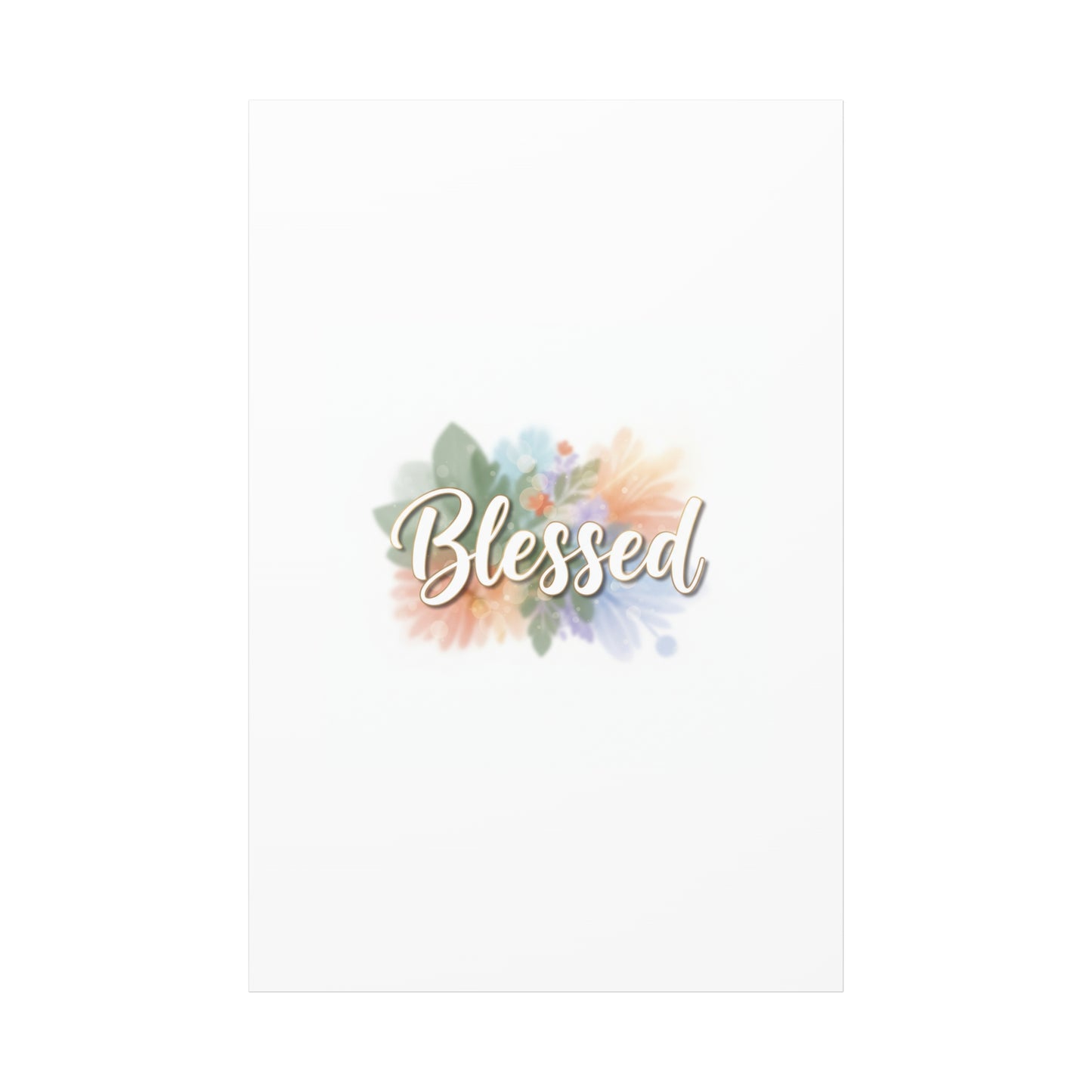 Blessed Floral Script Canvas