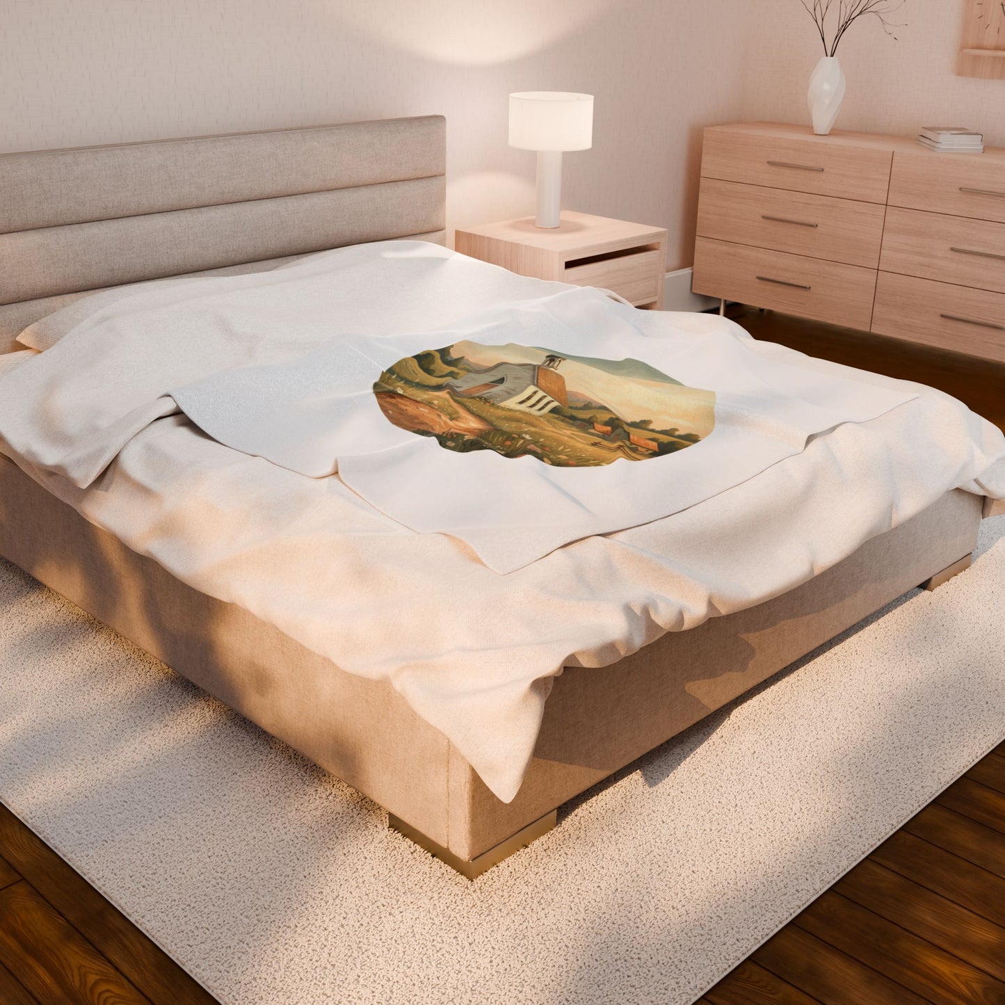 Country Church Velveteen Plush Blanket