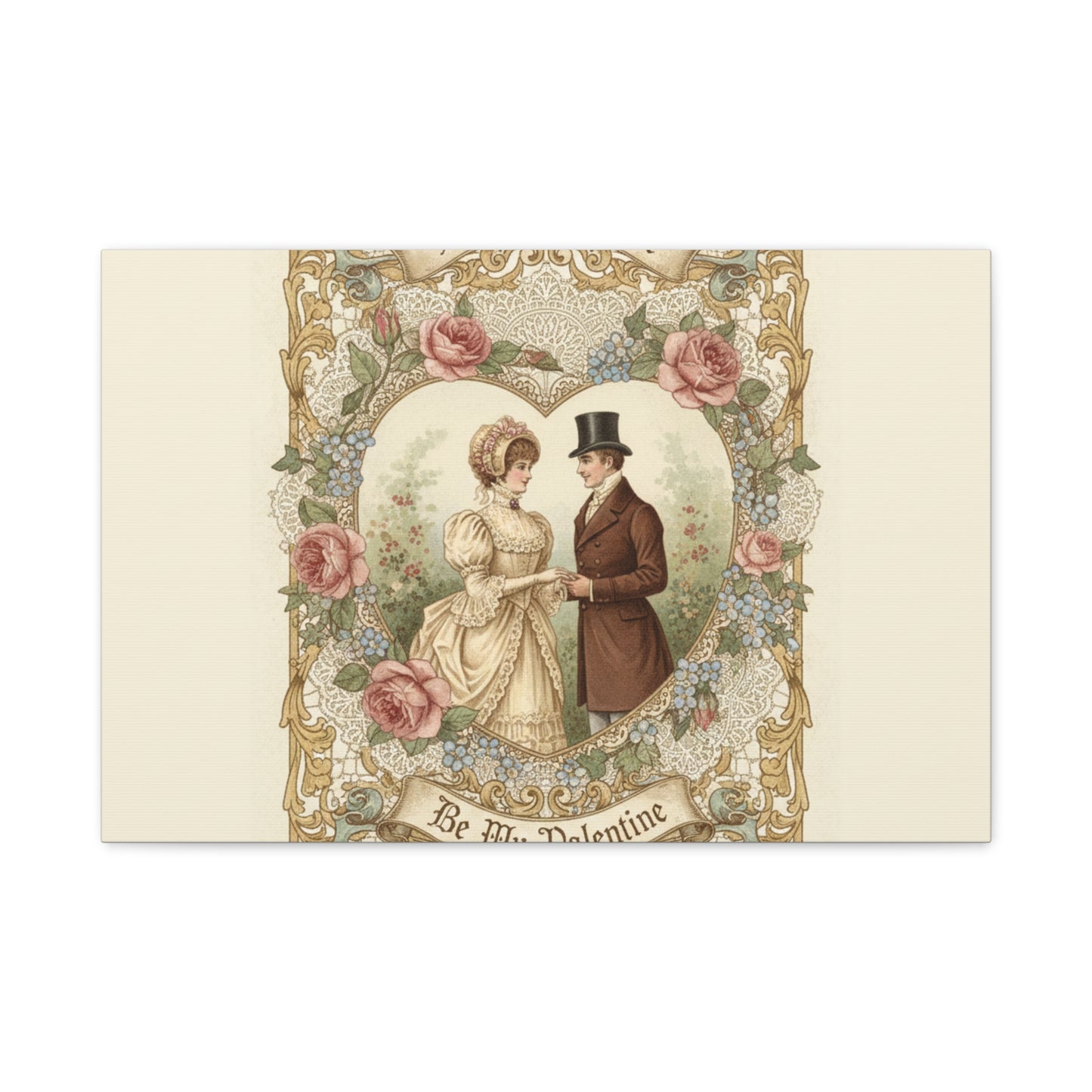 Victorian Valentine Print Canvas | Retro Americana, Vintage Romance