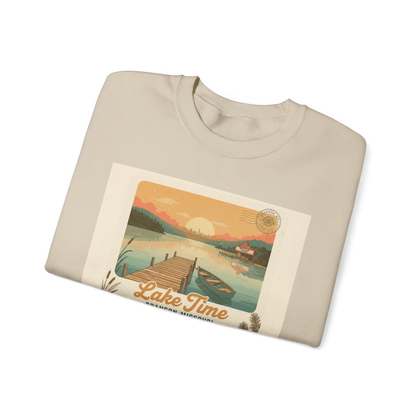 Lake Time vintage postcard sweatshirt
