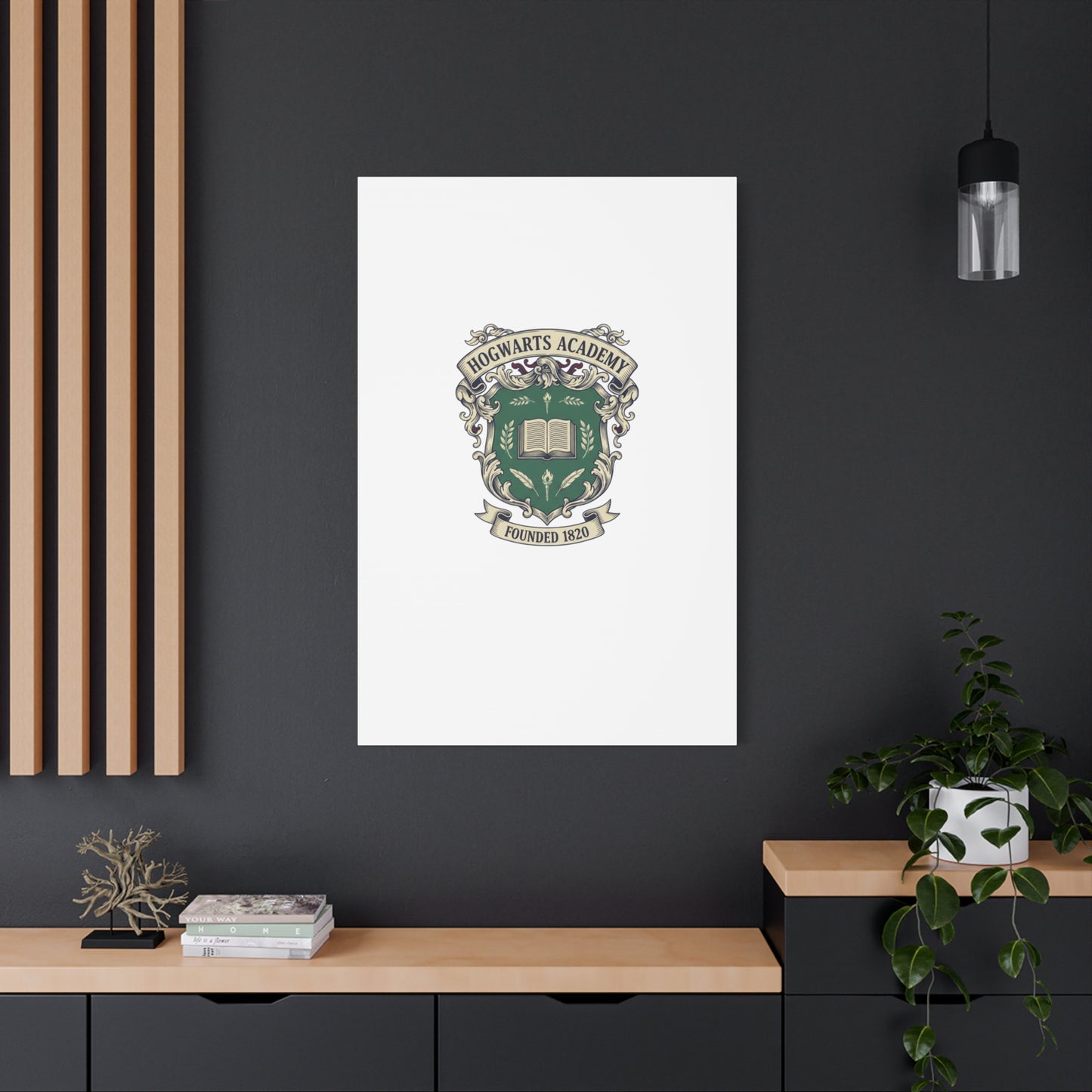 Hogwarts Ivy-Style Emblem Canvas | vintage club logo, old money crest