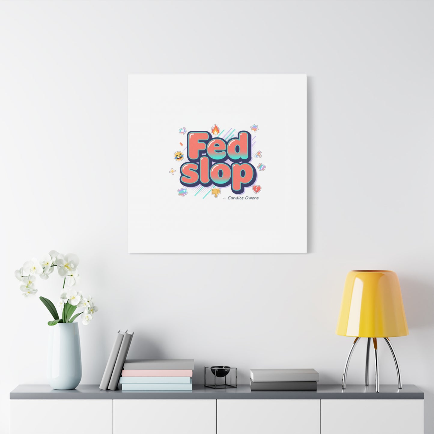 Fed Slop Canvas, Stretched Matte Print | Gen-Z Slang, Meme Text