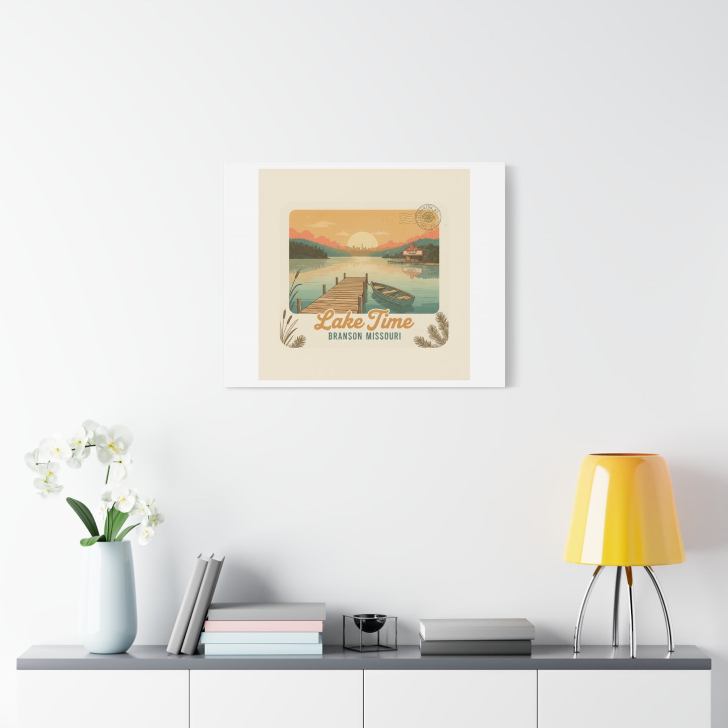 Vintage Postcard Canvas Lake Time Print