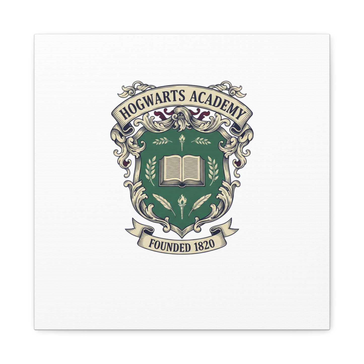 Hogwarts Ivy-Style Emblem Canvas | vintage club logo, old money crest