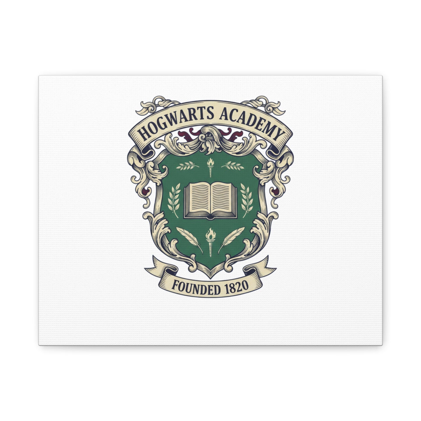Hogwarts Ivy-Style Emblem Canvas | vintage club logo, old money crest