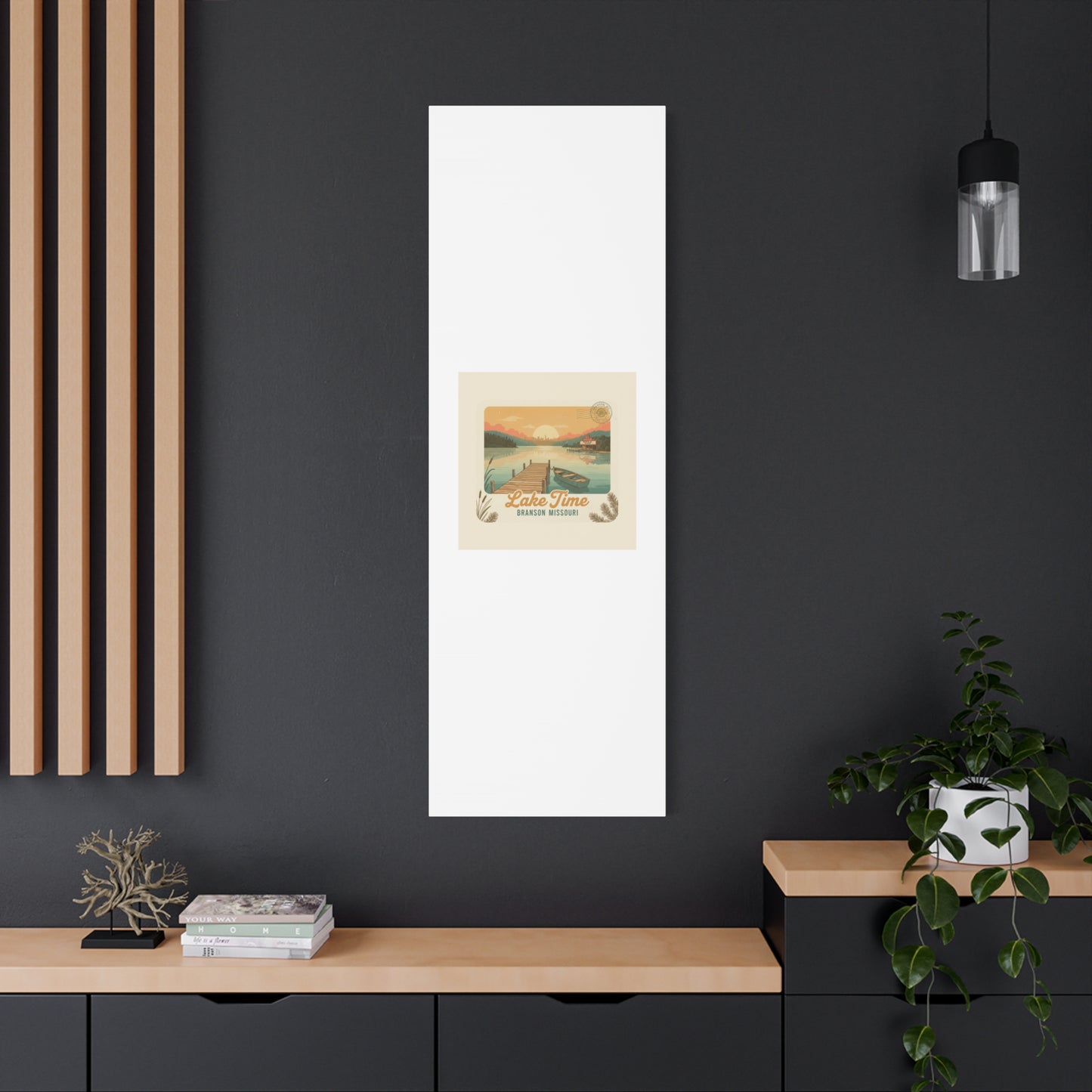 Vintage Postcard Canvas Lake Time Print