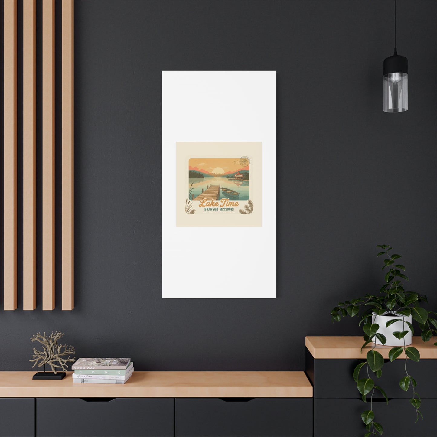 Vintage Postcard Canvas Lake Time Print