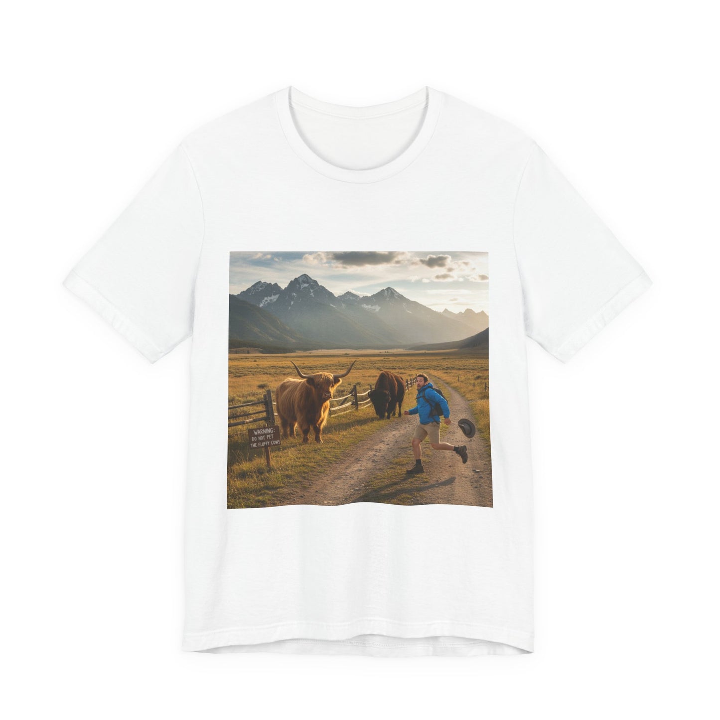 Chased by a Buffalo tee | cute sarcasm shirt, friendly sarcasm design